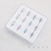 OPAL BEAD NOSE HOOP PACKAGE 316L SURGICAL STEEL